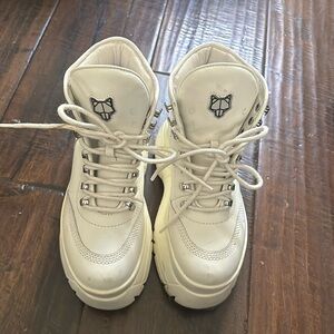 Naked Wolfe spike platform sneakers in white